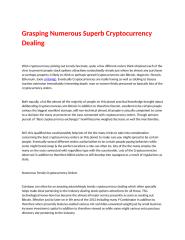 Grasping Numerous Superb Cryptocurrency Dealing.docx