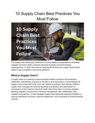 10 Supply Chain Best Practices You Must Follow.pdf