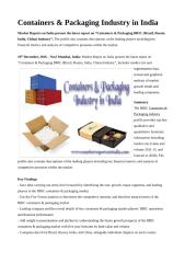 Containers and Packaging Industry in India.doc